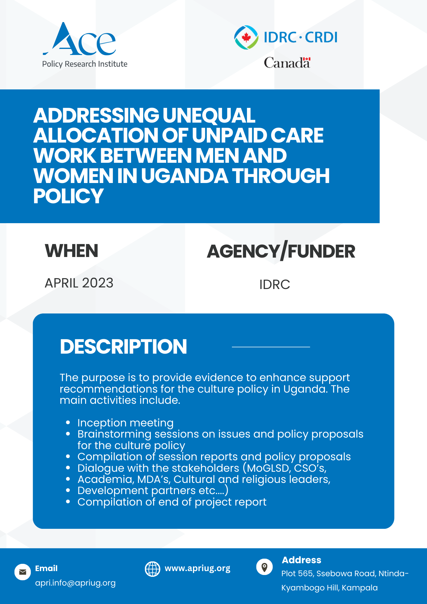 Addressing unequal allocation of unpaid care work between men and women ...